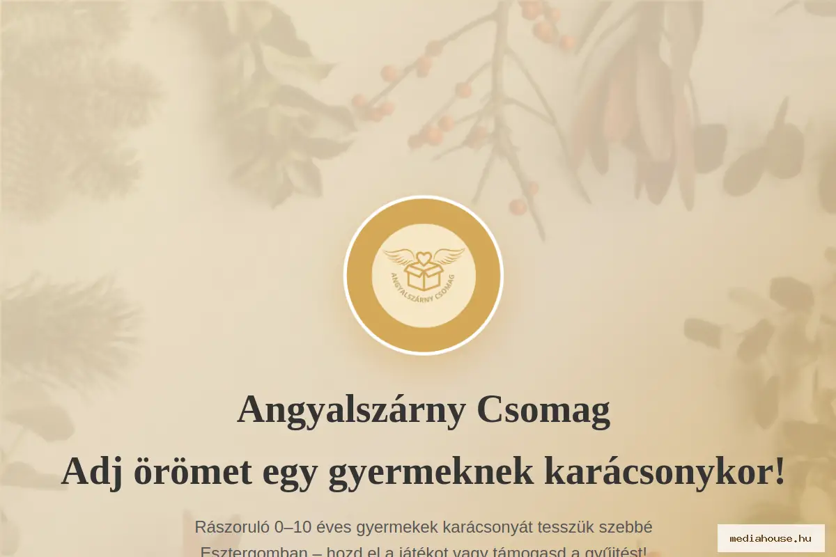 angyalszarnycsomag.hu weboldal előnézet - MediaHouse portfólió