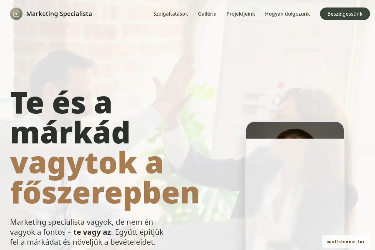 marketingspecialista.hu weboldal előnézet - MediaHouse portfólió